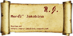 Merő Jakobina névjegykártya